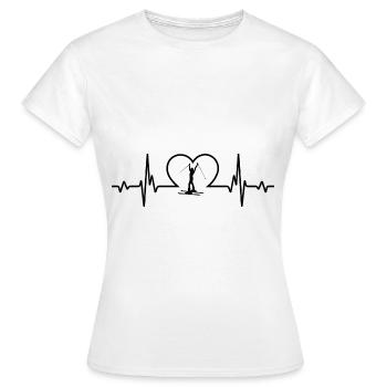 Heartbeat heart and skiing 1 - - Women's T-Shirt - white - Front - AI Model Female 172 dark (172cm)