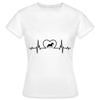 Cœur et cheval - (4) - T-shirt Femme - blanc - Devant - AI Model Female 172 dark (172cm)
