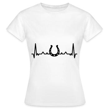 Battement de cœur et cheval - - T-shirt Femme - blanc - Devant - AI Model Female 172 dark (172cm)