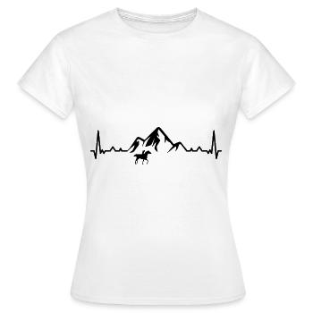 Heartbeat Mountain 1 et Horse - - T-shirt Femme - blanc - Devant - AI Model Female 172 dark (172cm)