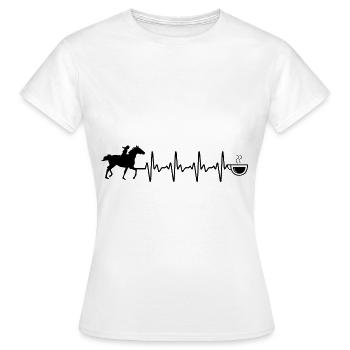 Heartbeat café et cheval - (2) - T-shirt Femme - blanc - Devant - AI Model Female 172 dark (172cm)