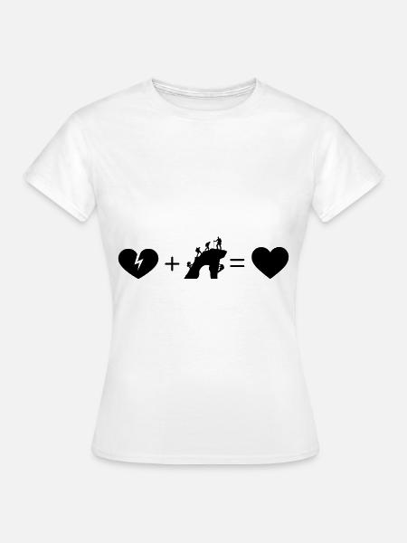 Gebrochenes Herz Herz und Klettern - - Frauen T-Shirt - Weiß