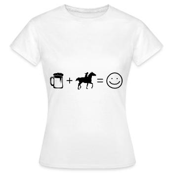 Beer Smile Face et Cheval 1 - - T-shirt Femme - blanc - Devant - AI Model Female 172 dark (172cm)