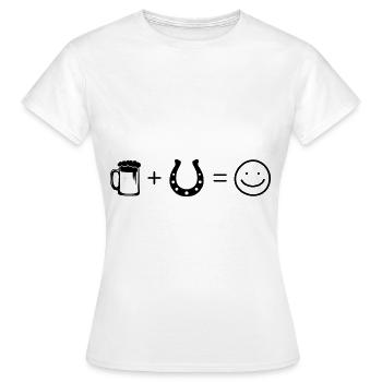 Beer Smile Face et Cheval 2 - - T-shirt Femme - blanc - Devant - AI Model Female 172 dark (172cm)