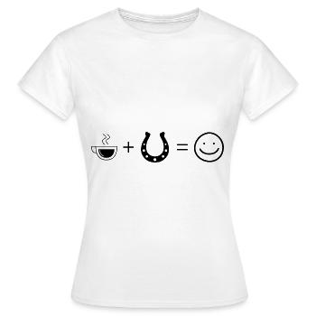 Café Smile Face et Cheval 2 - - T-shirt Femme - blanc - Devant - AI Model Female 172 dark (172cm)