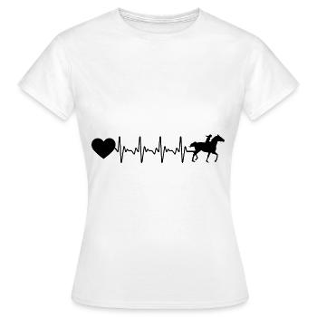 Cœur battant du cœur et cheval - (2) - T-shirt Femme - blanc - Devant - AI Model Female 172 dark (172cm)