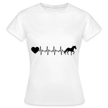 Cœur battant du cœur et cheval - (3) - T-shirt Femme - blanc - Devant - AI Model Female 172 dark (172cm)