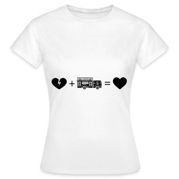 Cœur brisé et pompiers 1 - - T-shirt Femme - blanc - Devant - AI Model Female 172 dark (172cm)