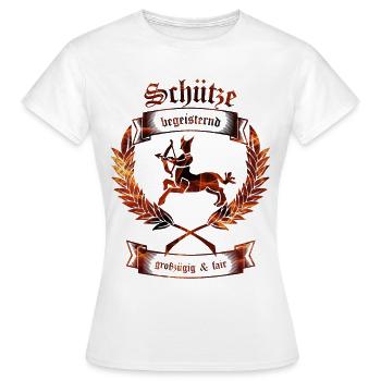 Schütze - Frauen T-Shirt - Weiß - Vorne - AI Model Female 172 dark (172cm)
