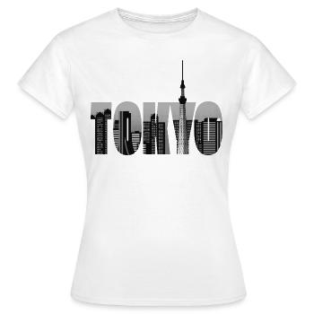 La ville de Tokyo Skyline Silhouette Japon Tokyo - T-shirt Femme - blanc - Devant - AI Model Female 172 dark (172cm)