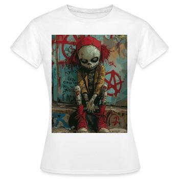 Freaky World - Skull, Totenkopf - Frauen T-Shirt - Weiß - Vorne - AI Model Female 172 dark (172cm)