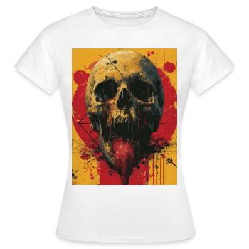 Dark Skull -Totenkopf, Horrormotiv - Frauen T-Shirt - Weiß - Vorne - AI Model Female 172 dark (172cm)