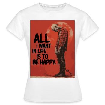 All I Want Clown - Skull, Skelett, Totenkopf - Frauen T-Shirt - Weiß - Vorne - AI Model Female 172 dark (172cm)