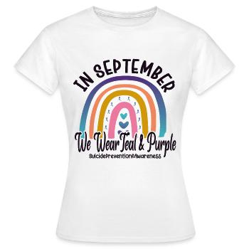 Prévention du suicide en septembre que nous portons - T-shirt Femme - blanc - Devant - AI Model Female 172 dark (172cm)