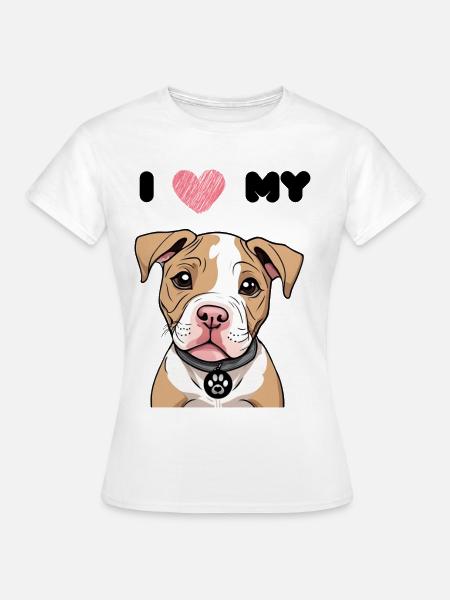 kleiner Pitbull - Bully Welpe - süßer Hund - Liebe - Frauen T-Shirt - Weiß