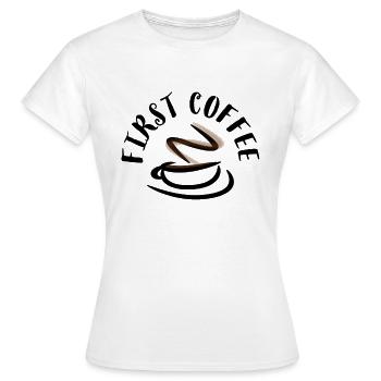 Café, Café, Café, Café, Café, Drôle - T-shirt Femme - blanc - Devant - AI Model Female 172 dark (172cm)