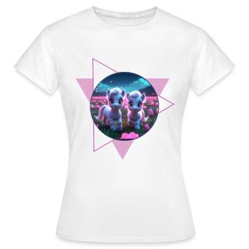 Zwei süße Ponys - Frauen T-Shirt - Weiß - Vorne - AI Model Female 172 dark (172cm)