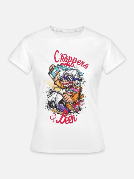 Choppers Crew Affe Roller - Frauen T-Shirt - Weiß
