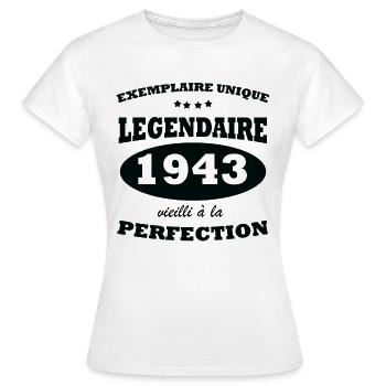 Vintage exemplaire unique 1943 Edition limitée - T-shirt Femme - blanc - Devant - AI Model Female 172 dark (172cm)