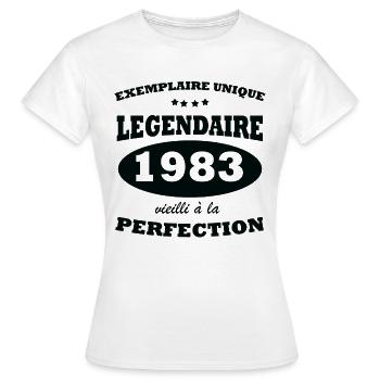 Vintage exemplaire unique 1983 Edition limitée - T-shirt Femme - blanc - Devant - AI Model Female 172 dark (172cm)