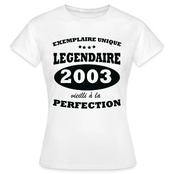 Vintage exemplaire unique 2003 Edition limitée - T-shirt Femme - blanc - Devant - AI Model Female 172 dark (172cm)