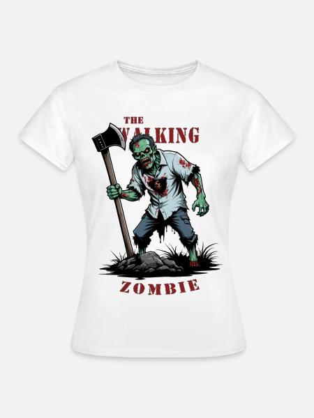 The Walking Zombie - Frauen T-Shirt - Weiß