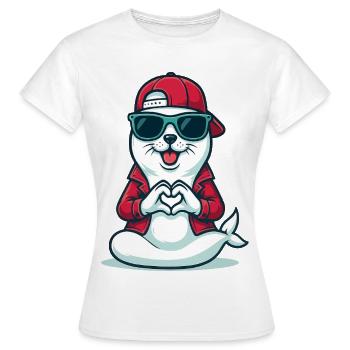 Amour et nageoire - T-shirt Femme - blanc - Devant - AI Model Female 172 dark (172cm)
