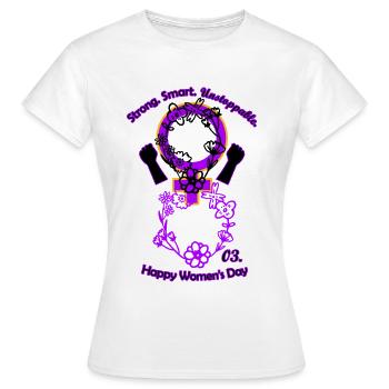 Design pour la Journée internationale des femmes - T-shirt Femme - blanc - Devant - AI Model Female 172 dark (172cm)