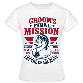 Groom's Final Mission JGA Ente - Frauen T-Shirt - Weiß - Vorne - AI Model Female 172 dark (172cm)
