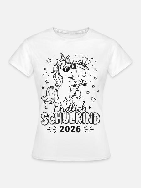 Einhorn Schulkind 2026 Edition - Frauen T-Shirt - Weiß