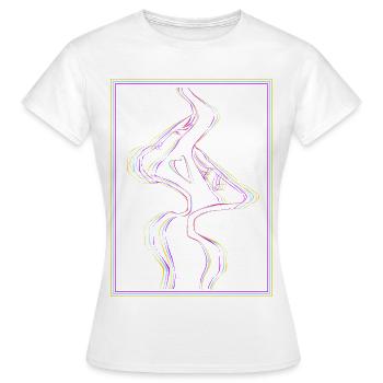 Embrasser des bouches dans un cadre arc-en-ciel - T-shirt Femme - blanc - Devant - AI Model Female 172 dark (172cm)