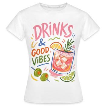 Colorful Cocktail Summer Party Drinks - Women's T-Shirt - white - Front - AI Model Female 172 dark (172cm)