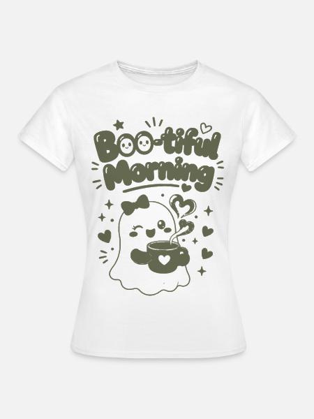 Boo-tiful Morning Geisterkaffee - Frauen T-Shirt - Weiß