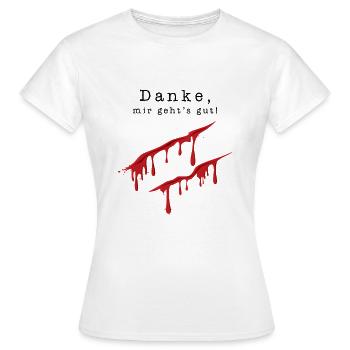 Wunde Verletzung Halloween Party Mundbedeckung - Frauen T-Shirt - Weiß - Vorne - AI Model Female 172 dark (172cm)