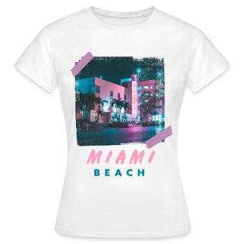 Miami Beach Été - T-shirt Femme - blanc - Devant - AI Model Female 172 dark (172cm)