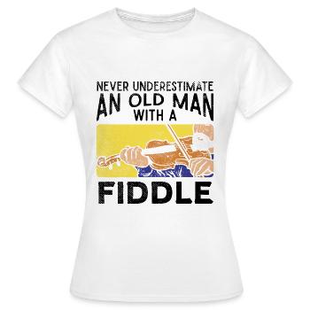 Violinist Old Man - Women's T-Shirt - white - Front - AI Model Female 172 dark (172cm)