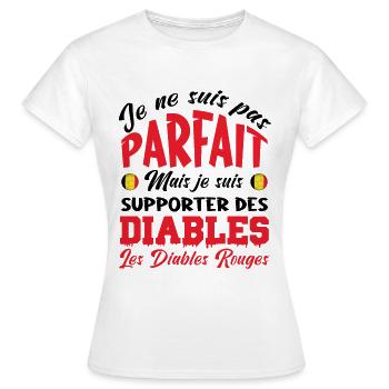 DIABLES ROUGE BELGIQUE - T-shirt Femme - blanc - Devant - AI Model Female 172 dark (172cm)