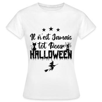 Il n’est jamais tôt pour Halloween - T-shirt Femme - blanc - Devant - AI Model Female 172 dark (172cm)