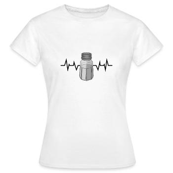 Salzstreuer Salz Herzschlag - Frauen T-Shirt - Weiß - Vorne - AI Model Female 172 dark (172cm)