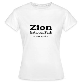 Coordonnées du parc national de Zion - T-shirt Femme - blanc - Devant - AI Model Female 172 dark (172cm)