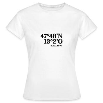 Coordonnées de Salzbourg - T-shirt Femme - blanc - Devant - AI Model Female 172 dark (172cm)