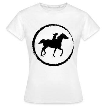 Cricle et Cheval - (2) - T-shirt Femme - blanc - Devant - AI Model Female 172 dark (172cm)