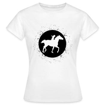 Cercle avec seringues et cheval - (2) - T-shirt Femme - blanc - Devant - AI Model Female 172 dark (172cm)