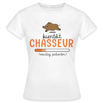 chasseur bientôt chasseur chasseurs en cours - T-shirt Femme - blanc - Devant - AI Model Female 172 dark (172cm)