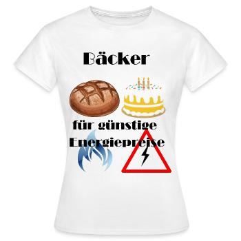 Bäcker für günstige Energiepreise - Frauen T-Shirt - Weiß - Vorne - AI Model Female 172 dark (172cm)