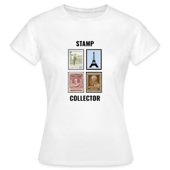 Stamp Collecting Collector Philatelist - Women's T-Shirt - white - Front - AI Model Female 172 dark (172cm)