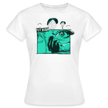 Parapente Eyes Fly High turquoise - T-shirt Femme - blanc - Devant - AI Model Female 172 dark (172cm)