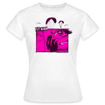 Parapente Eyes Fly High magenta - T-shirt Femme - blanc - Devant - AI Model Female 172 dark (172cm)