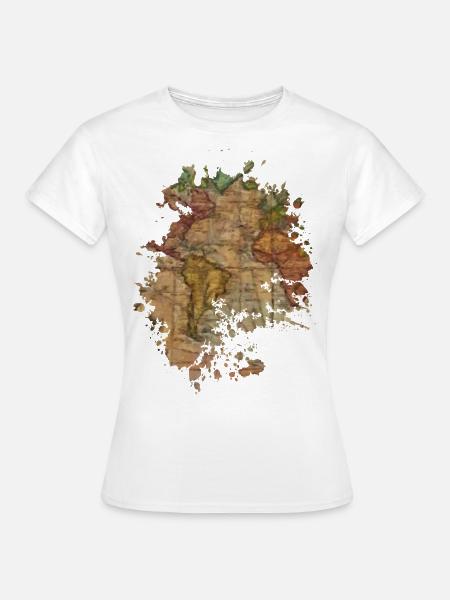 Landkarte - Frauen T-Shirt - Weiß