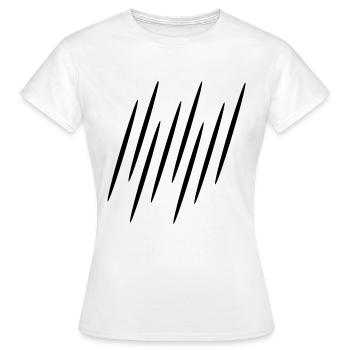 Kleine Schwarze Streifen - Frauen T-Shirt - Weiß - Vorne - AI Model Female 172 dark (172cm)